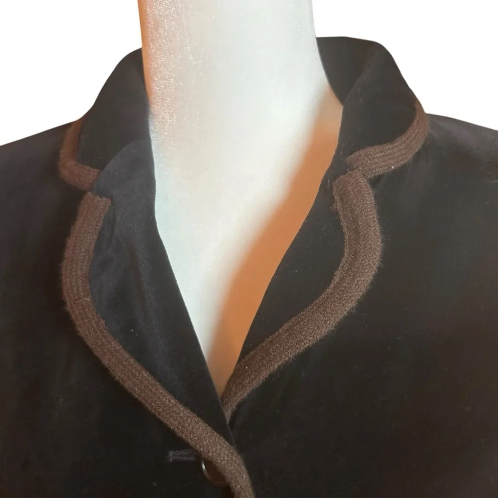 Laura Ashley Vintage Black Velvet Jacket/Blazer womens size 6 classic academia